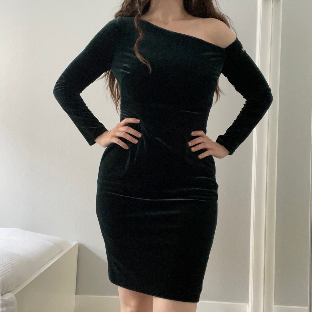 Lauren Ralph Lauren Asymmetrical Velvet Dress